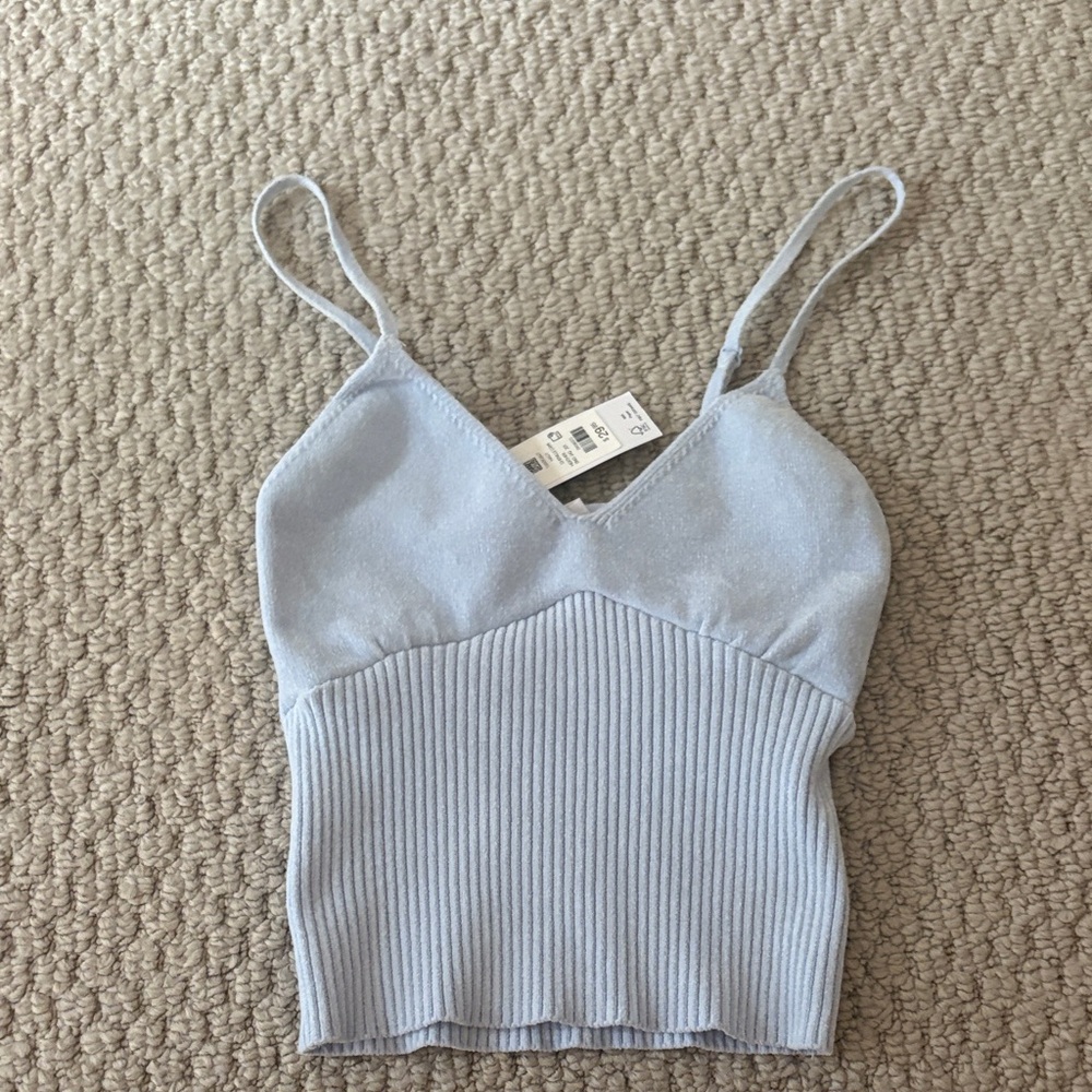 Garage Sky Blue Ribbed Tank Top